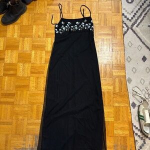 SHE'S ALL THAT- long mesh dress with flowers